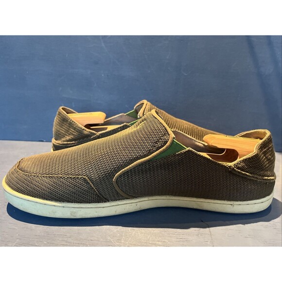 OluKai Mens Size 45 US 12 Shoes Nohea Mesh Slip On Slides Moccasin Brown - Picture 5 of 10